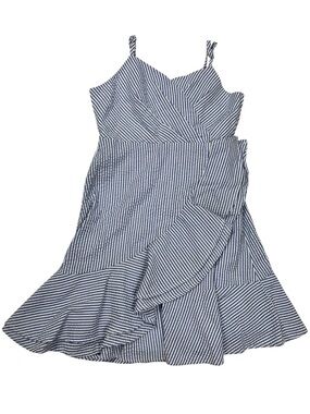Rare Editions Stripe Seersucker Ruffle Dress Girl's Size 7